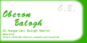 oberon balogh business card